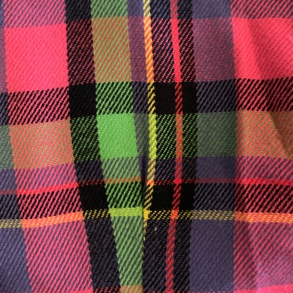 VTG G.S.L Size 6 Multicolored Plaid Double Breasted Blazer - Picture 8 of 9